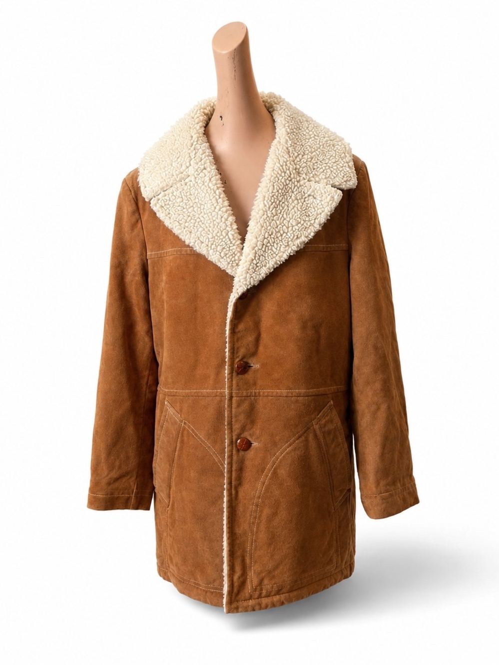 70's Lakeland Brown Suede Coat - Long